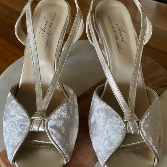 Anniel for BHLDN, Libellule Heels, EU size 40 Beige/Gold - Picture 3 of 7
